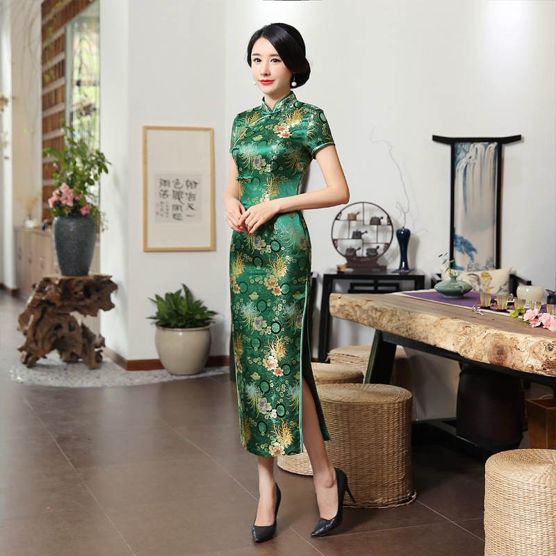 Chinese Traditional Long Cheongsam Plus Size Vintage Slim Female Women Qipao Dress | BigBuy360 - bigbuy360.vn