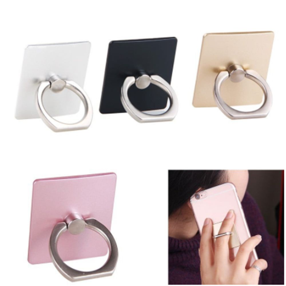 Vòng nhẫn đỡ điện thoại hình vuông bằng nhựa xoay 360 độ chống trượt
