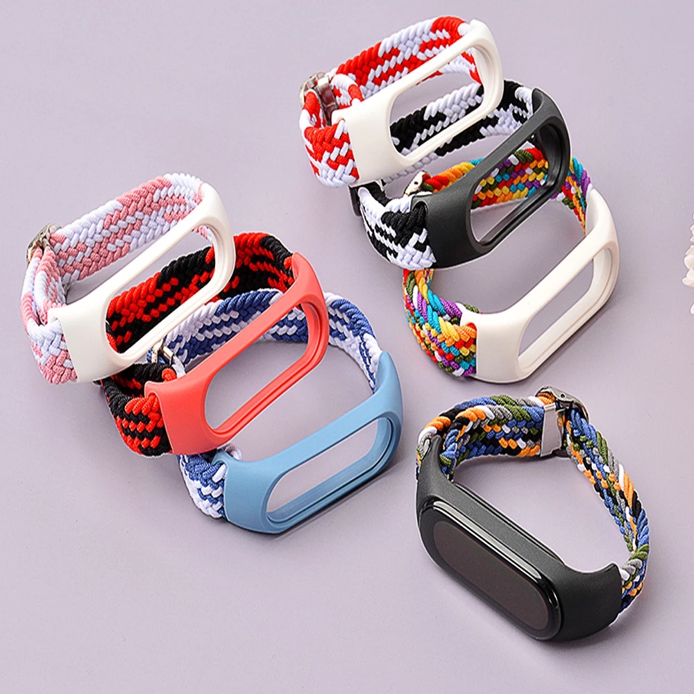Dây Đeo Sợi Nylon Thoáng Khí Cho Đồng Hồ Thông Minh Xiaomi Mi Band 7 6 5 4 3
