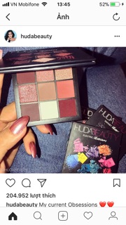Phấn mắt HUDA Beauty (có sẵn 1 mauve, 1 smokey)