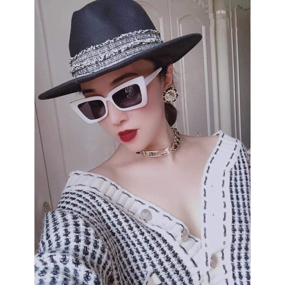 Kính Mắt Mèo❤️Kính Mát Nữ Đi Biển Form Vuông Màu Trắng Siêu Xinh Phong Cách Thời Trang Hàn Quốc Chống Tia UV [Mẫu Hot] | BigBuy360 - bigbuy360.vn