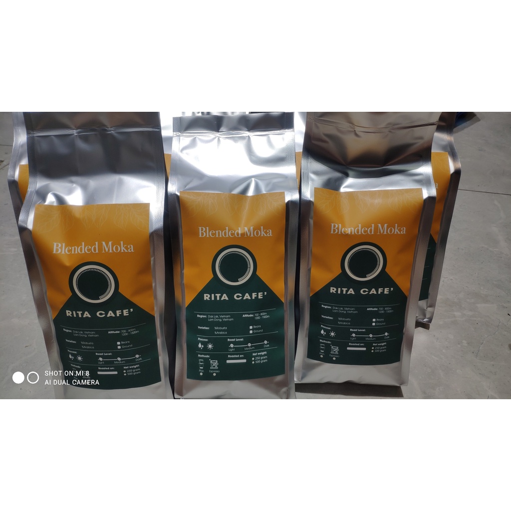 Moka Blend-Cà phê nguyên chất pha máy 250gram (Bột- Rita Cafe'