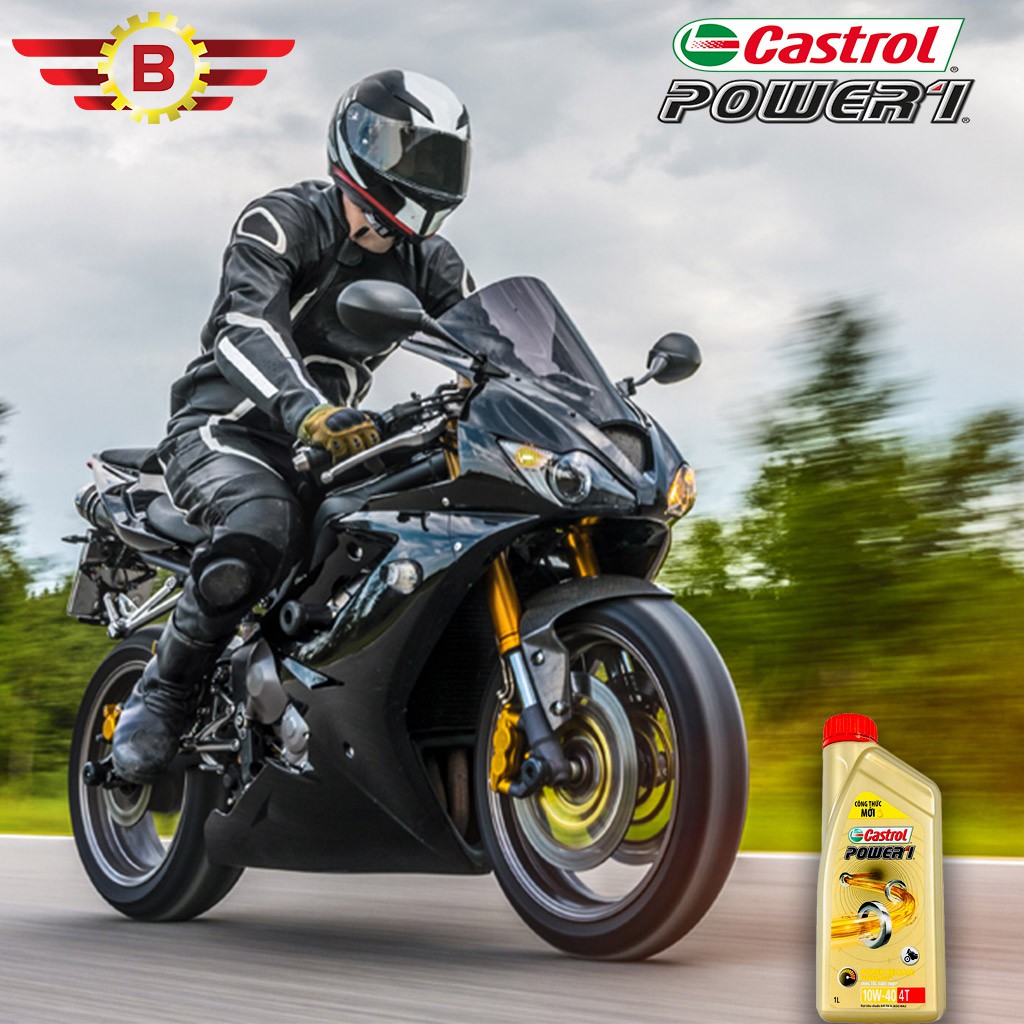 [Chính hãng] Dầu nhớt Castrol Power 1 4T- 10W40 - JASO MA2 -API SN| Dầu nhớt xe máy cao cấp dành cho xe số và xe côn tay