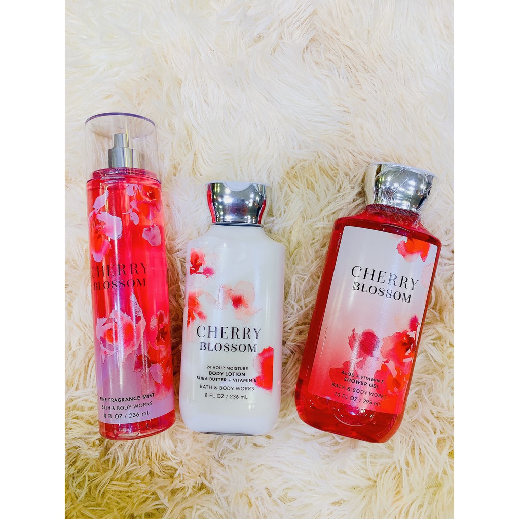BỘ SƯU TẬP XỊT THƠM BODY MIST &GELLOTION BATH AND BODY WORKS CHERRY BLOSSOM