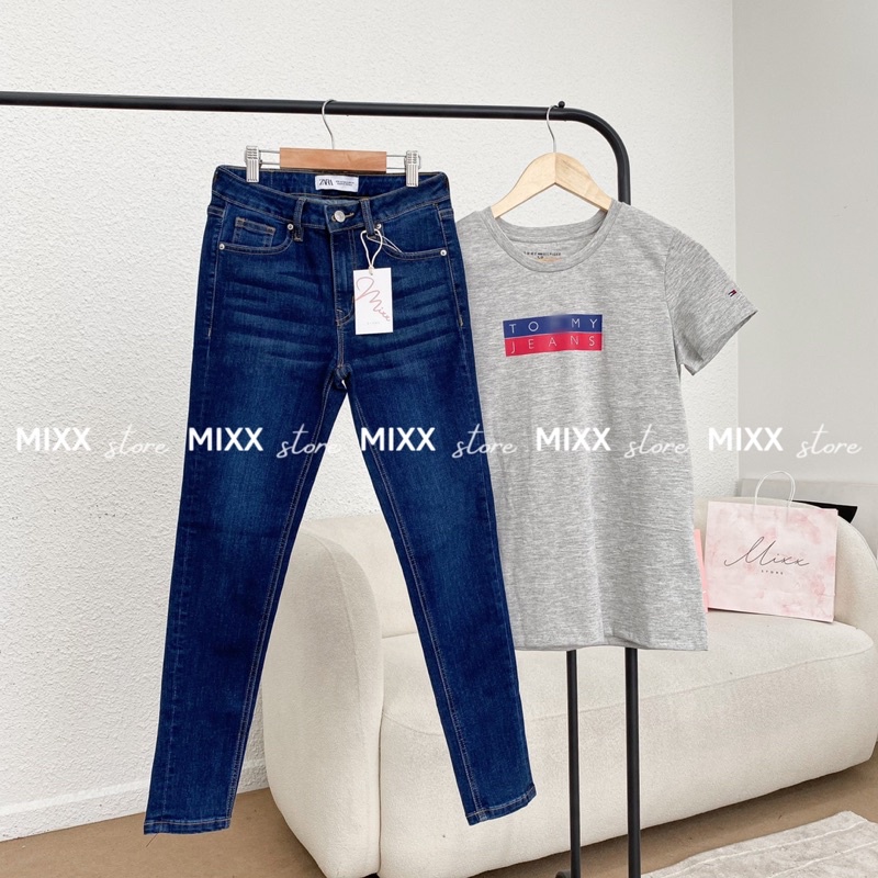 Quần Jean Nữ Skinny Za-ra lưng cao chất co giãn thoải mái phom 9 tấc tôn dáng