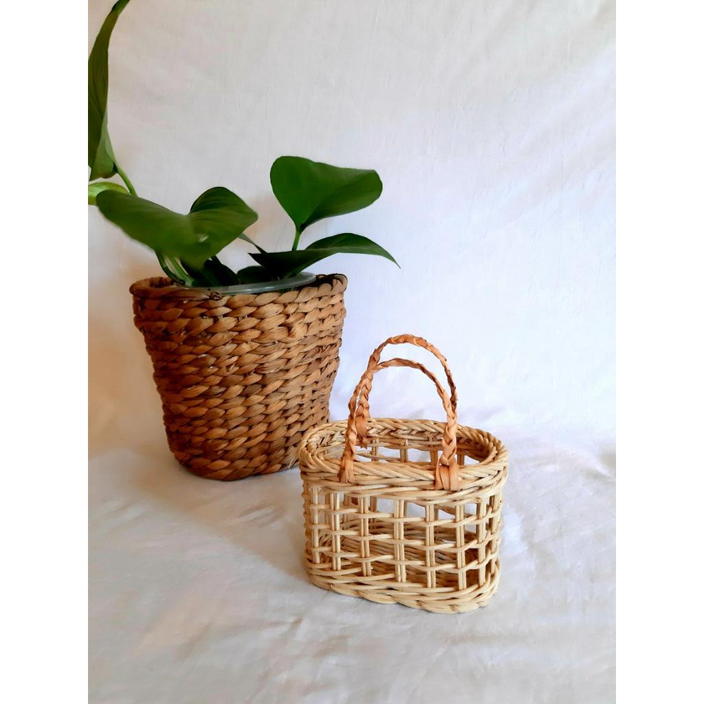 Giỏ Mây Siêu Xinh XắnPhong cách vintage boho mini siêu nhỏ dùng để trang trí Phòng bé