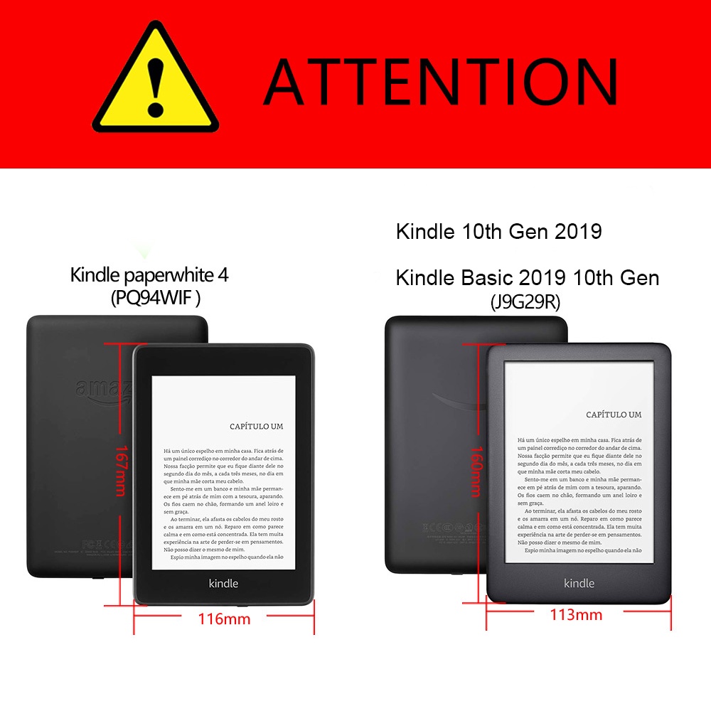 Bao da nắp gập P14 có nam chân hít thiết kế độc đáo cho Kindle Paperwhite 5 1 2 3 PU