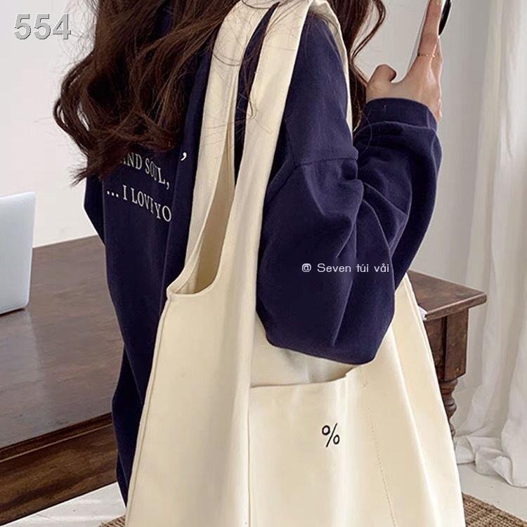 Bảy túi vải 2021 thiết kế ban đầu Hình chữ U phong cách đơn giản, dung lượng lớn phù hợp cho sinh viên% thêu nhỏ