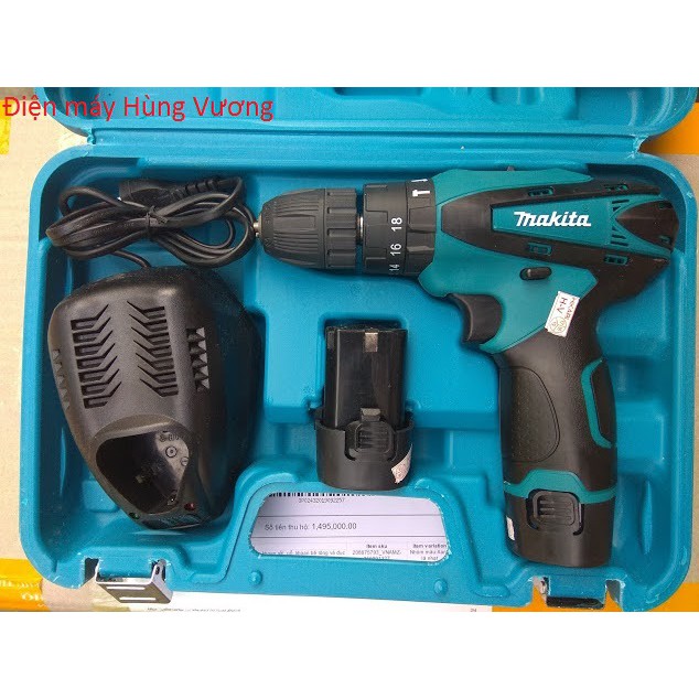 Máy khoan búa 12 vôn Makita DF330DWE -Xuất xứ Thái lan (đủ 3 chức năng bắn vít, khoan sắt, gỗ, đặc b
