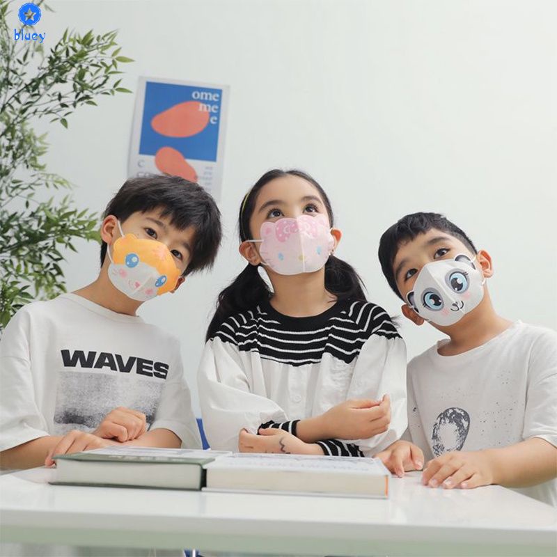 10 Chiếc Trẻ Em 4-12 Tuổi Mặt Nạ 3D Ba Chiều Dùng Một Lần 3 Lớp Khẩu Trang Bảo Hộ Trẻ Em thoáng Khí Hoạt Hình Gấu Trúc Mặt Nạ Học Sinh Bé Trai Và Bé Gái Mặt Nạ 【Bluey】