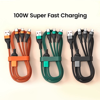 3 in 1 6A 100W Fast Charging Cable Data Transmission Cable for Huawei Xiaomi Android
