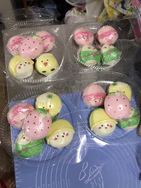 Set 5 cái bánh bao tạo hình nhà làm