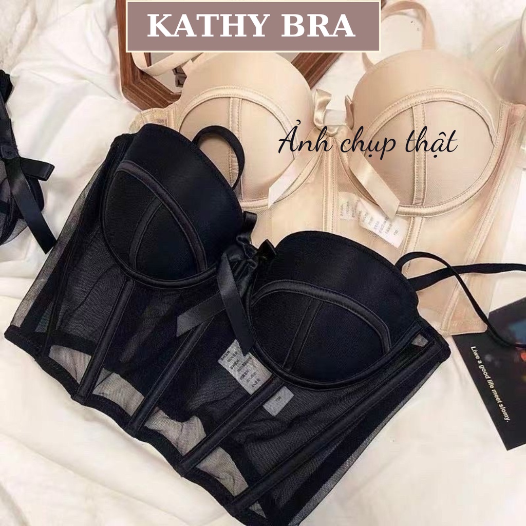 A35 [LOẠI 1] Áo Kiểu Corset KATHY BRA  Định Hình Chống Cuộn Kiểu Dáng Croptop Bralette Hàng Quảng Châu Có Gọng Đệm Mỏng