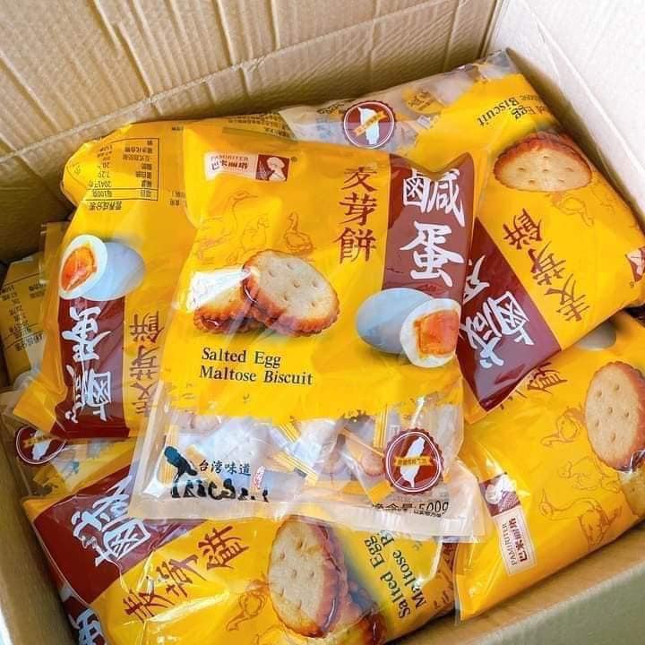 Bánh quy trứng muối dẻo Đài Loan gói 500gam