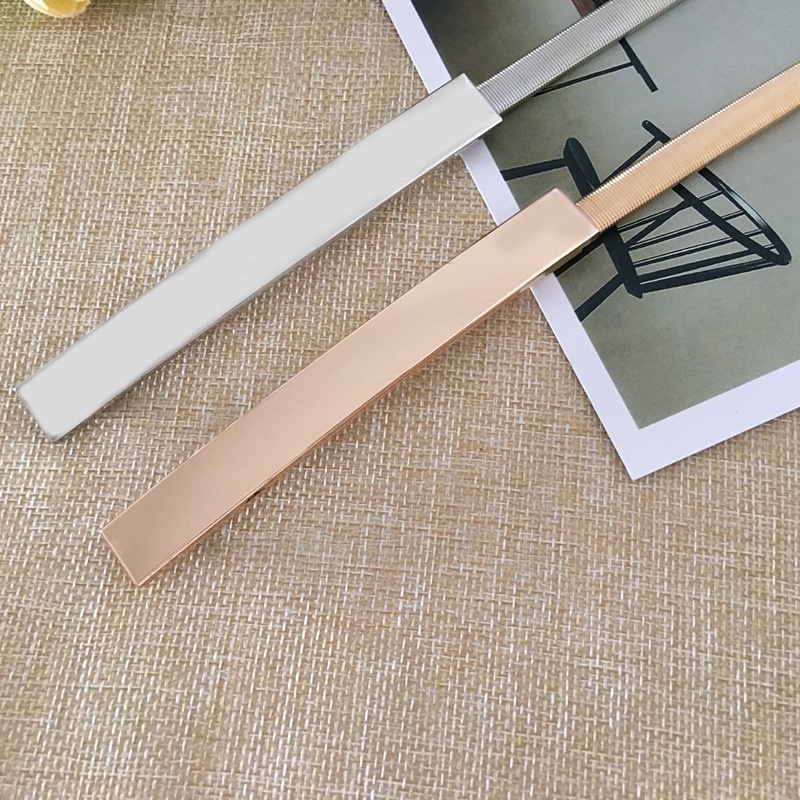 Thắt Lưng Co Giãn Màu Vàng / Bạc Chất Lượng Cao Cho Nữ