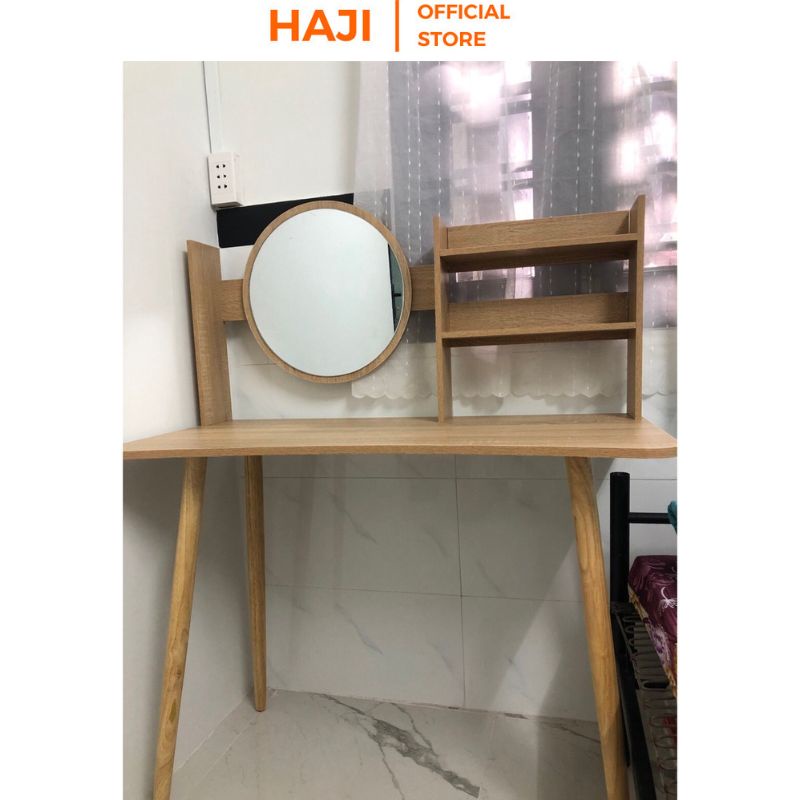 Bàn phấn chân cao giúp lưu trữ mỹ phẩm kèm gương tròn thương hiệu HAJI A84