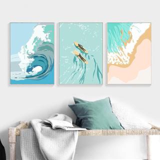 Tranh Vải Canvas Treo Tường Trang Trí Phong Cảnh Biển (Không Kèm Khung)