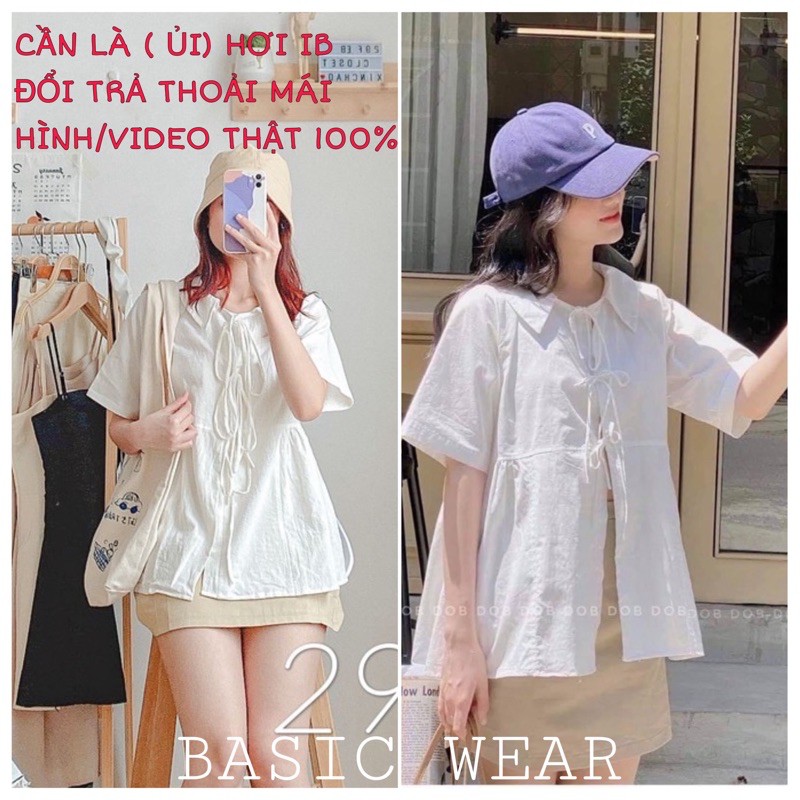 [Ảnh thật/video] Sét áo babydoll kèm chân váy kaki có lớp lót ( có bán lẻ )