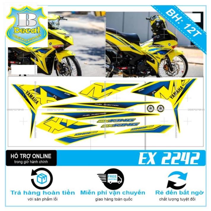 ( Quí khách vui lòng mang ra tiệm cho thợ dán ) Tem EX 150 MXKING DÁN XE VÀNG 2242 [Bi Decal]