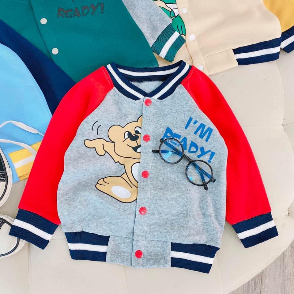 SALE ÁO KHOÁC BOMBER GIỮ ÂM CHO BÉ CHẤT NỈ THỜI TRANG CHO BÉ SIZE 10-22KG(BOMBER)