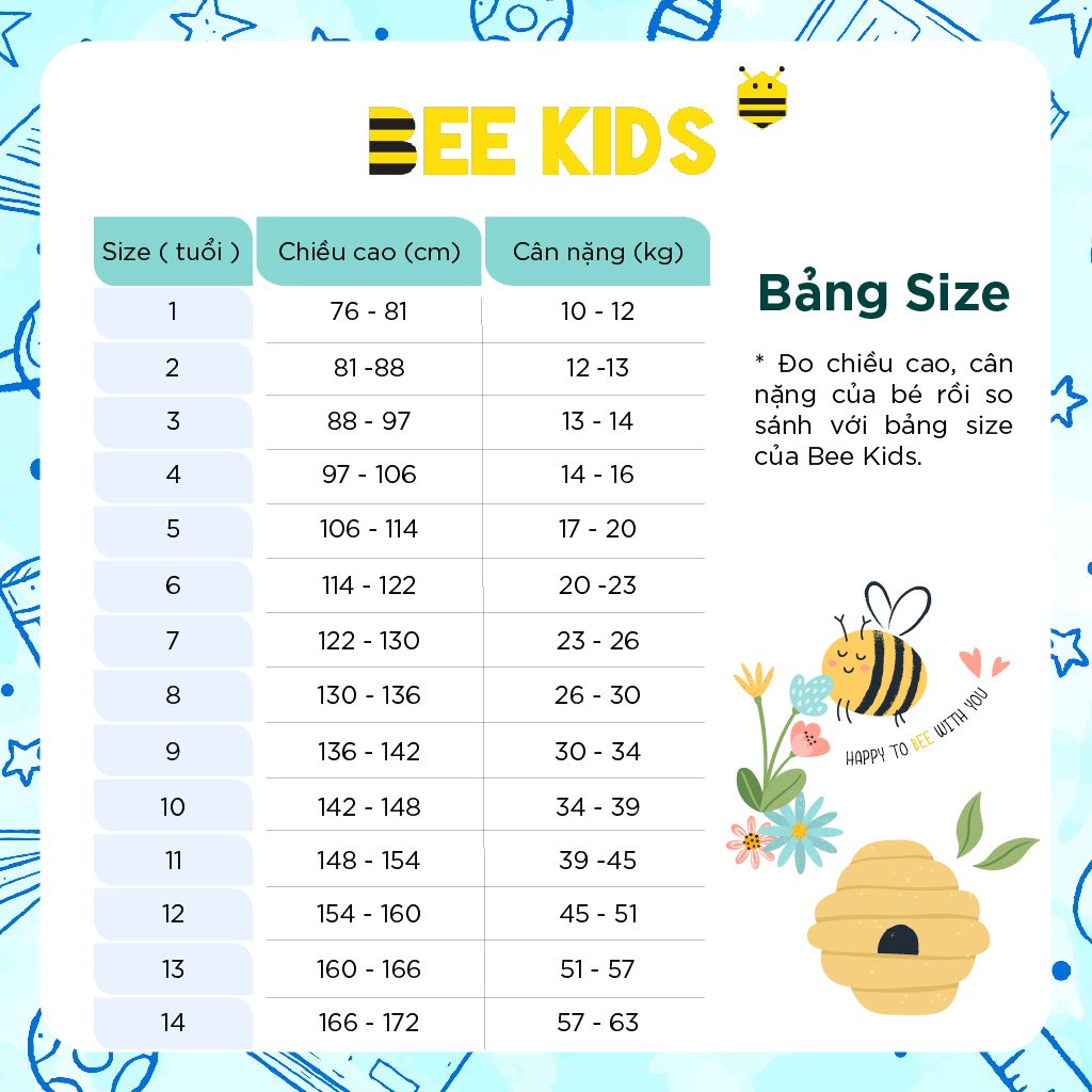 Áo Bò Cộc Tay Cho Bé Gái Bee Kids Cổ Tròn Bo Gấu Hai Tay (2 - 6 Tuổi) 1AJ01162CA