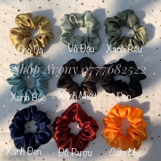 Dây cột tóc scrunchies vải bóng sắc màu pb 1