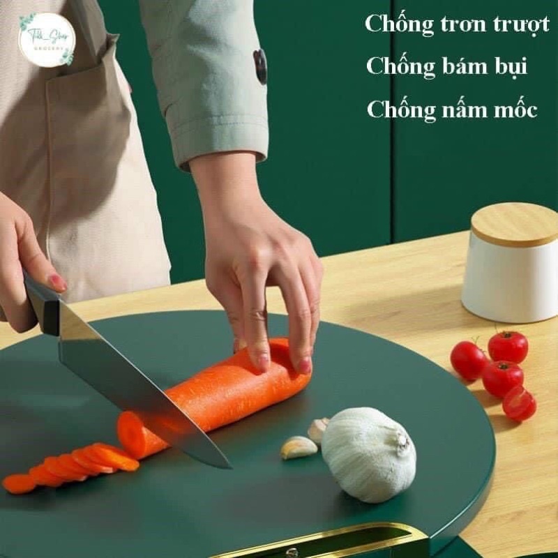 Thớt Nhựa PE đa năng chống nấm mốc kháng khuẩn, Thớt tròn đường kính 33cm siêu hót