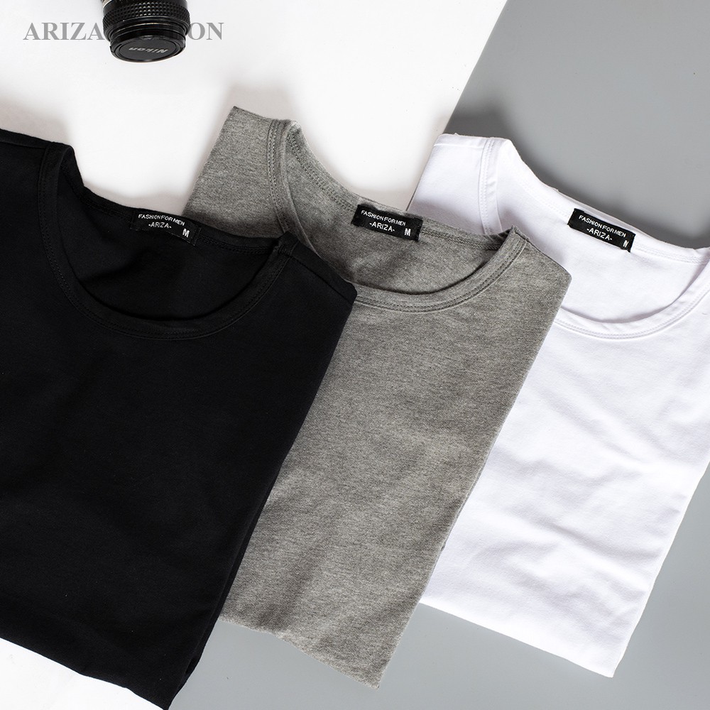 Áo thun nam ngắn tay Ariza chất vải 100% cotton thấm hút mồ hôi tốt AL06