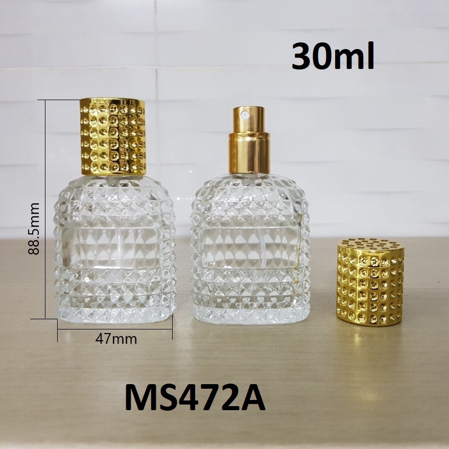 VỎ CHAI LỌ CHIẾT NƯỚC HOA GAI NẮP BẠC 30ML