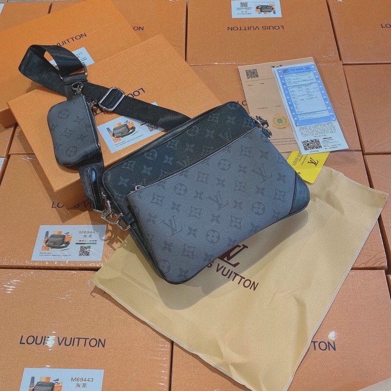 Túi Đeo Chéo L.V Trio 3in1 Phối Hoạ Tiết Cực Sang  - Bag Đeo Chéo Nam Nữ Cao Cấp - Túi L.V Hàng Supper Full Box