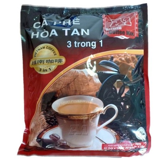 Cà Phê Sữa Hòa Tan 3 Trong 1 Hiệu A1 360gr