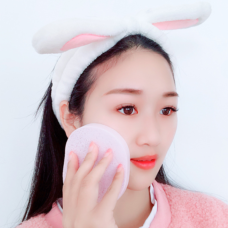 [Hàng mới về] Miếng mút rửa mặt siêu mềm chiết xuất rong biển hình bầu dục dùng đánh phấn nền