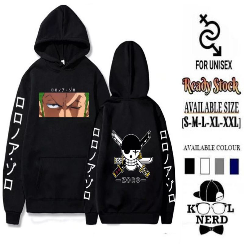 Roronoa Áo Hoodie Họa Tiết Hoạt Hình Anime Nhật Bản Op Zoro Size S-Xxl