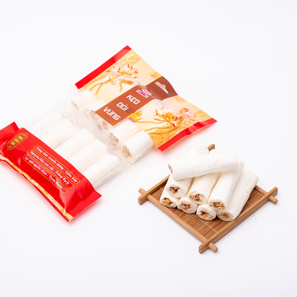 Kẹo dồi lạc gia truyền Vinabisca thơm ngon làm quà tết - Kẹo kéo tuổi thơ đặc sản Nam Định - món ăn vặt tuổi thơ