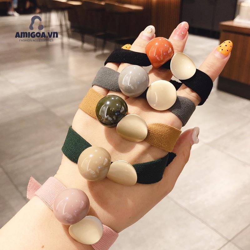 ✨✨Dây Buộc Tóc Bản Rộng Bằng Da Cao Su Kiểu Hàn Quốc Đơn Giản Cho Nữ