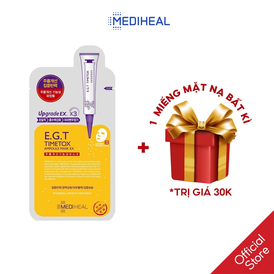 [Nhập mã COSMH22 giảm 8%] Mặt Nạ Chứa Chất E.G.T Giúp Tái Tạo Da Mediheal E.G.T Timetox Ampoule Mask Ex 25ml [K6]