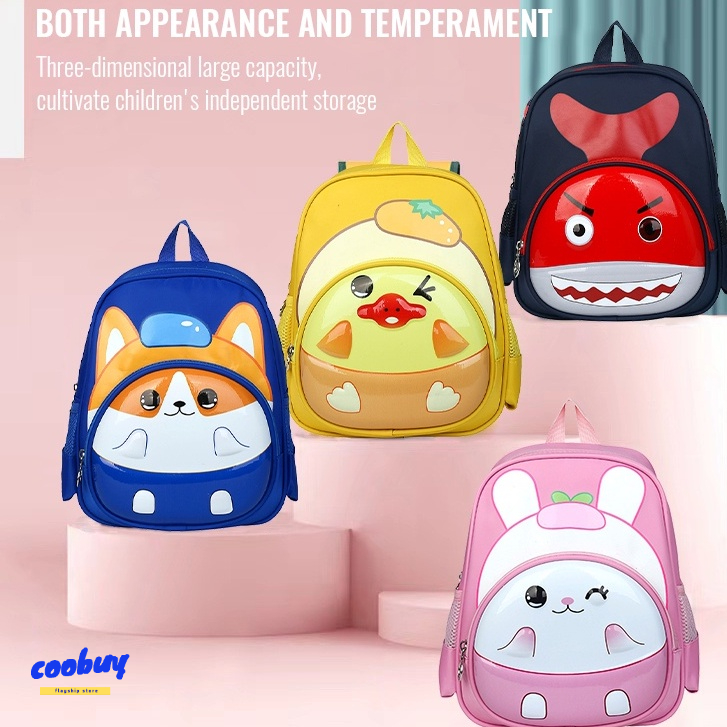 Ba lô trẻ em mẫu giáo dễ thương họa tiết hoạt hình nhiều lớp có sức chứa lớn