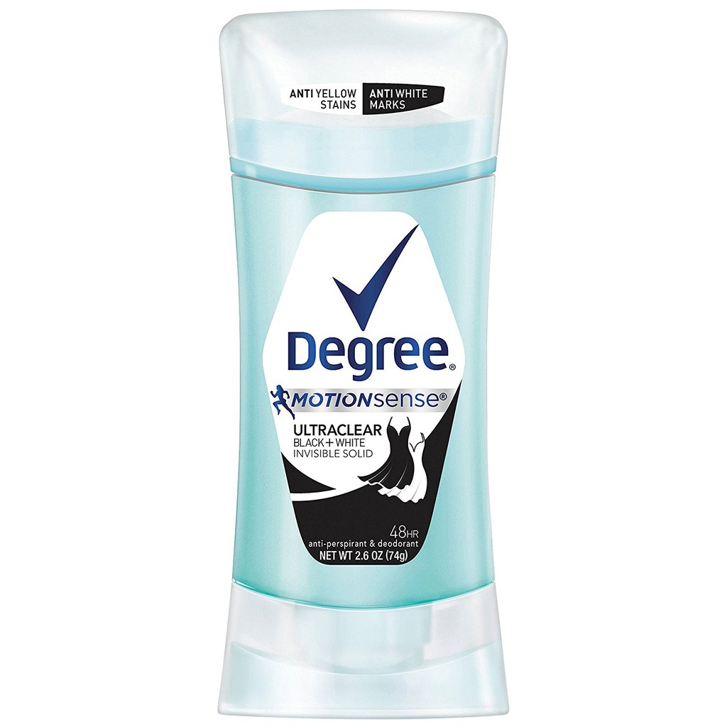 Lăn khử mùi dạng sáp dành cho nữ Degree Women MotionSense UltraClear Black + White 74g (Mỹ)