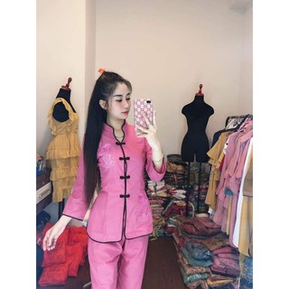 Đồ Lam Đi Chùa mẫu kate nguyên set mát mịn K01