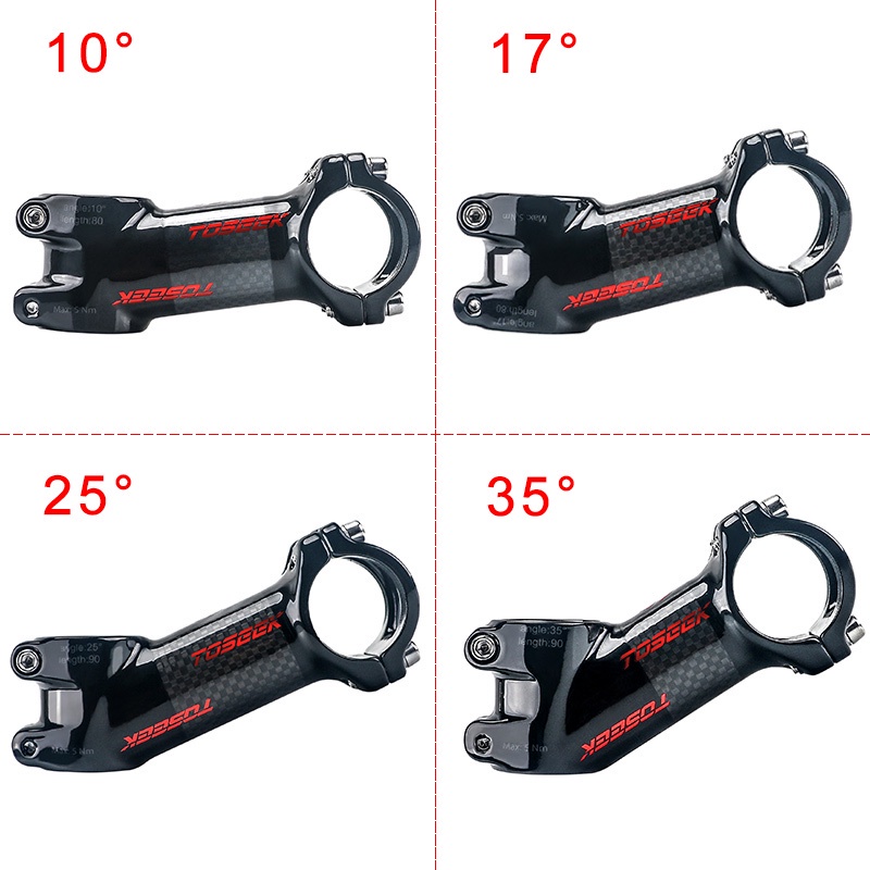 Tay Lái Xe đạp Bằng Carbon Thân Thanh Siêu Nhẹ MTB 31,8mm 10/17/25/35 Độ Mờ / Bóng Với Bộ Phận Xe đạp Expander Top Cap