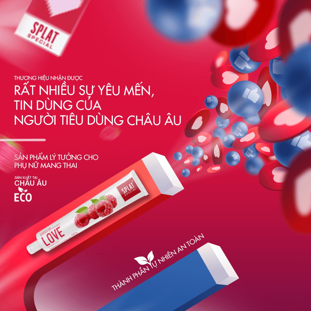 Kem đánh răng thảo mộc Splat Nga hương thơm tình yêu Love Special 75ml