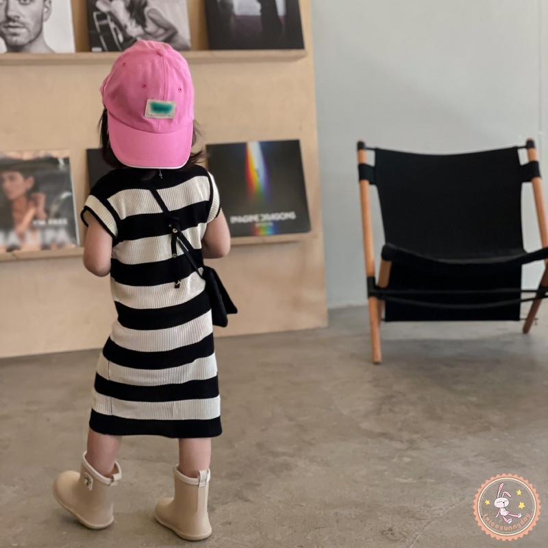 Đầm Cotton Thẳng Không Tay Kẻ Sọc Cho Bé Gái