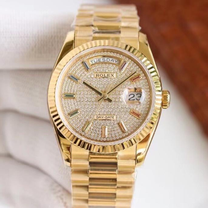 Đồng hồ nam Rolex DATE-DAY 36mm máy cơ ETA 2836 Thuỵ Sĩ, khung thép bản cao 904l. Xưởng EW bestquality