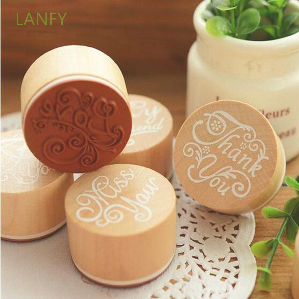 Con Dấu Gỗ Cao Su Hình Tròn Phong Cách Cổ Điển
