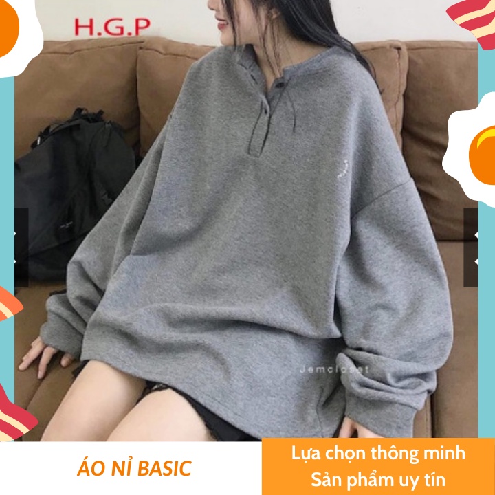 Áo nỉ Hoodie nữ  Basic form rộng unisex Ulzzang dễ mặc [FREESHIP] | BigBuy360 - bigbuy360.vn