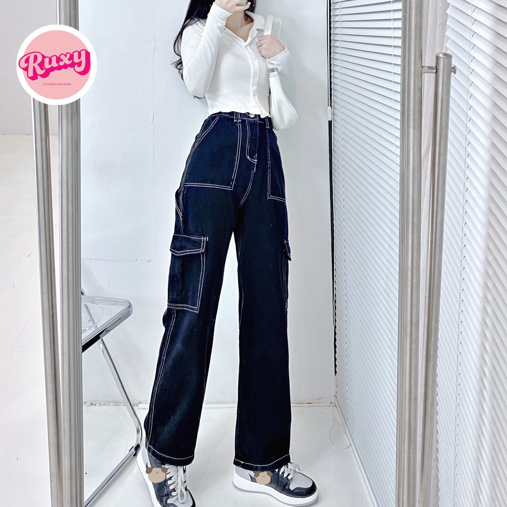 Quần Jean Nữ Ruxy Túi Hộp Cạp Chun
