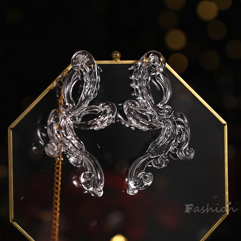 1 Set Kẹp Tóc Và Khuyên Tai Handmade Đính Đá Pha Lê Lấp Lánh Cho Cô Dâu