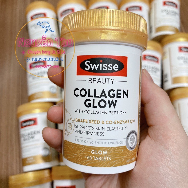 Swisse Beauty Collagen Glow 60 viên - Viên uống đẹp da collagen Glow Swisse