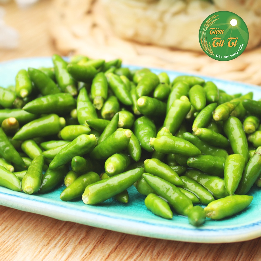 Ót Xiêm Xanh Muối Hũ 500g và 1000g - Cay Giòn, Thơm Ngon