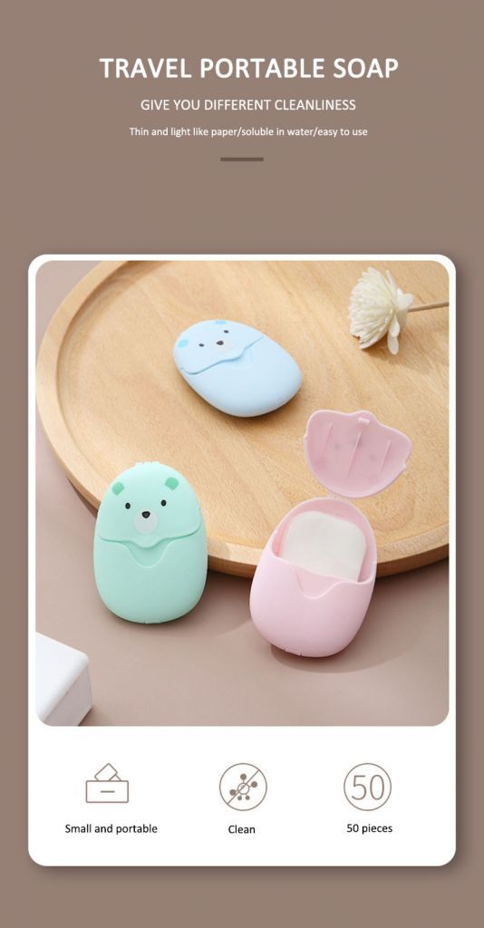 (Hàng Mới Về) Hộp 50 Miếng Xà Phòng Giấy Dùng Một Lần Chất Lượng Cao